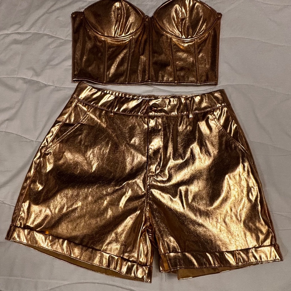 MUY MUY FANCY COLLECTION WOMENS 2 PC SHORT SETS COPPER SIZE MEDIUM